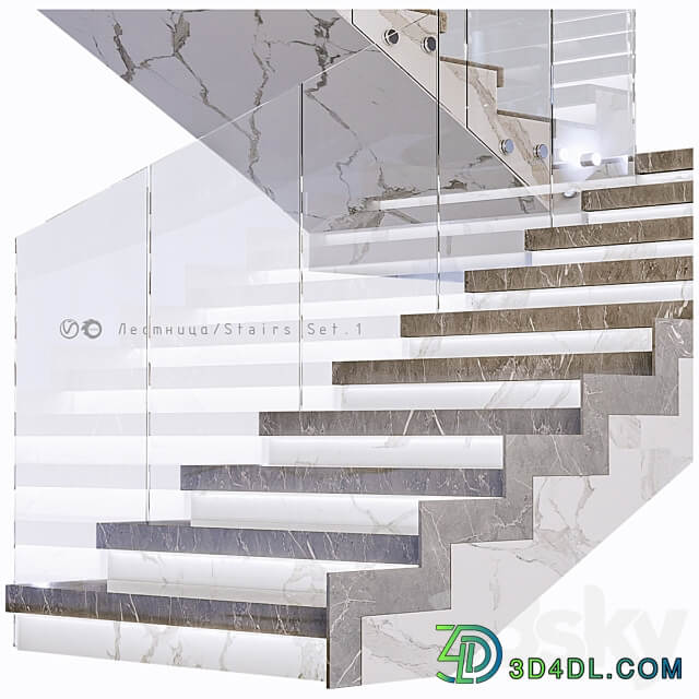 Staircase Set 1 3D Models