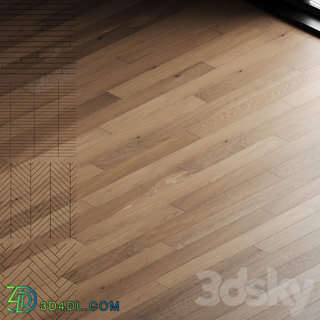 Oak parquet board 09 wood floor set 3D Models