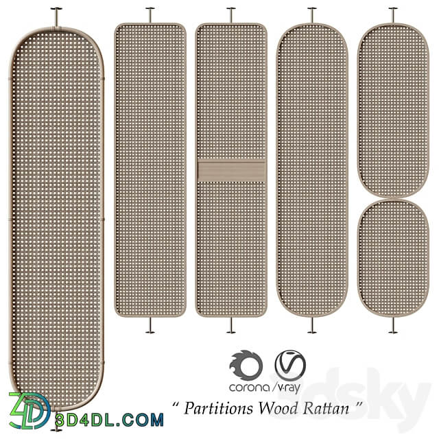 Partitions Wood Rattan 3D Models