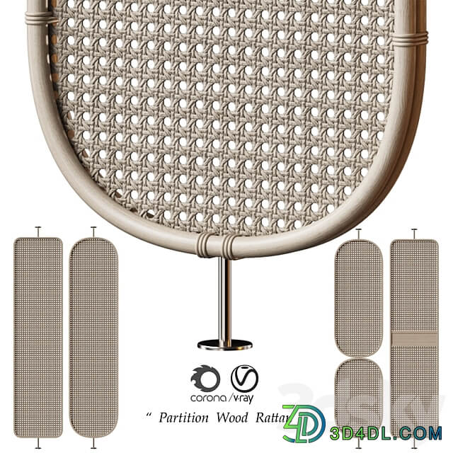 Partitions Wood Rattan 3D Models