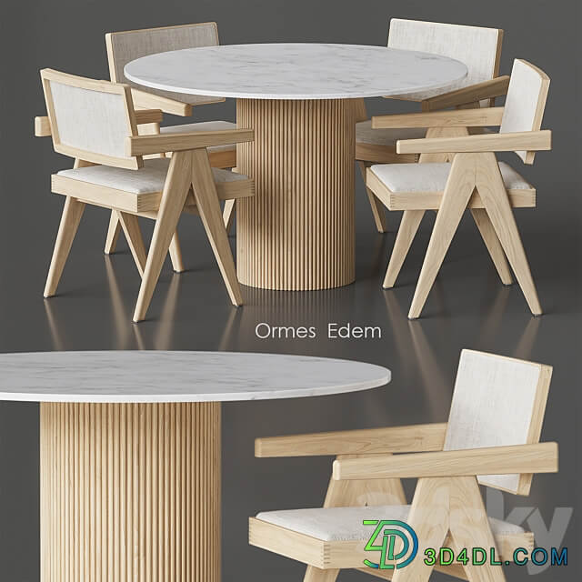 Ormes Edem Table and chairs by Cosmo Table Chair 3D Models