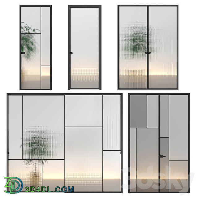 Glas Italia doors Set 01 3D Models