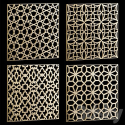 Set of square decorative panels 20 3D Models 