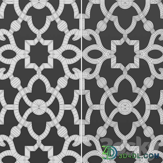 Set of square decorative panels 20 3D Models