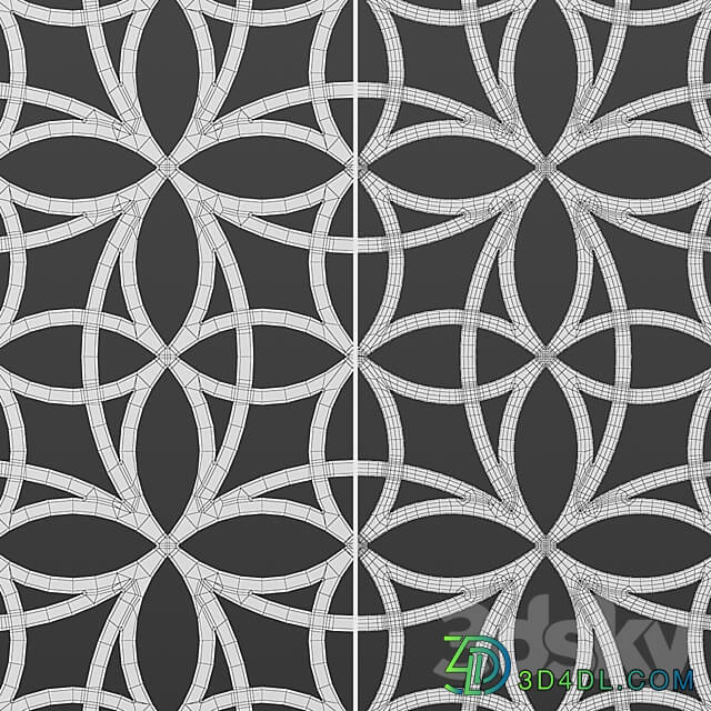 Set of square decorative panels 20 3D Models