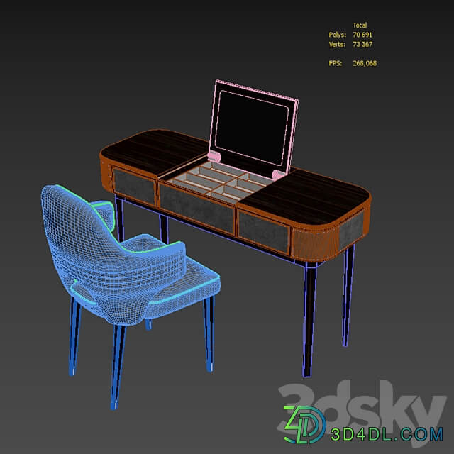 console Molly chair Carol by Antonelli Atelier 3D Models