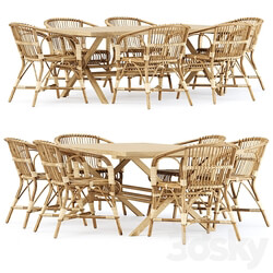 Outdoor garden furniture set v02 Garden furniture set Table Chair 3D Models 