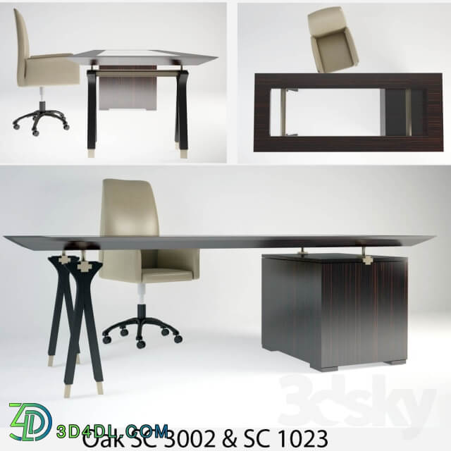 Oak Office Chair Percorsi Table
