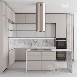 Kitchen 118 White Marble Kitchen 3D Models 
