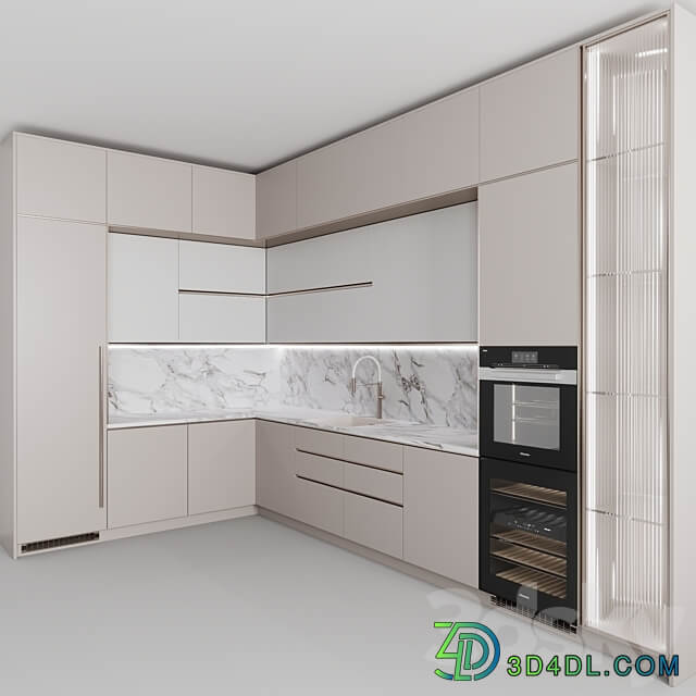 Kitchen 118 White Marble Kitchen 3D Models