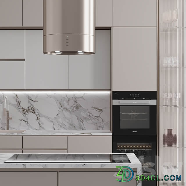 Kitchen 118 White Marble Kitchen 3D Models