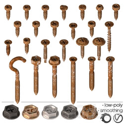 Screws self tapping screws Set 3 3D Models 