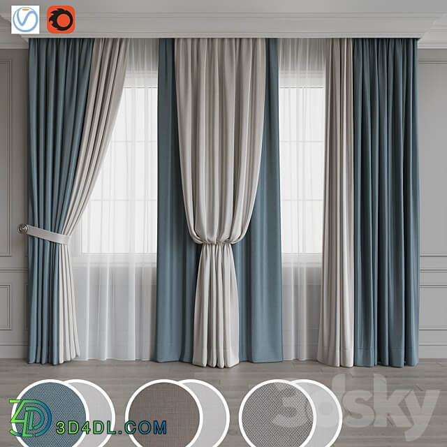 Drapery set 120 3D Models