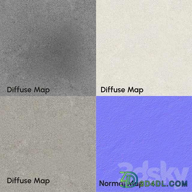 3 Plaster Concrete Material 8K Seamless Tileable DrCG No 59 3D Models