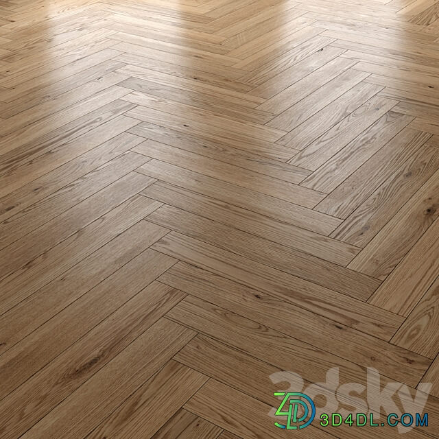 Wood floor standart and herringbone 3D Models