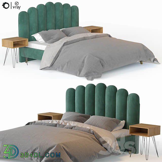 Bed Liel table Evain Bed 3D Models