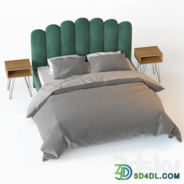 Bed Liel table Evain Bed 3D Models