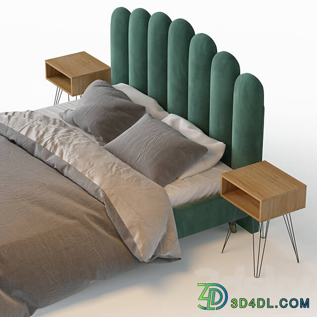 Bed Liel table Evain Bed 3D Models