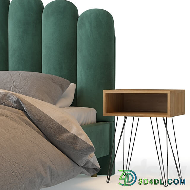 Bed Liel table Evain Bed 3D Models