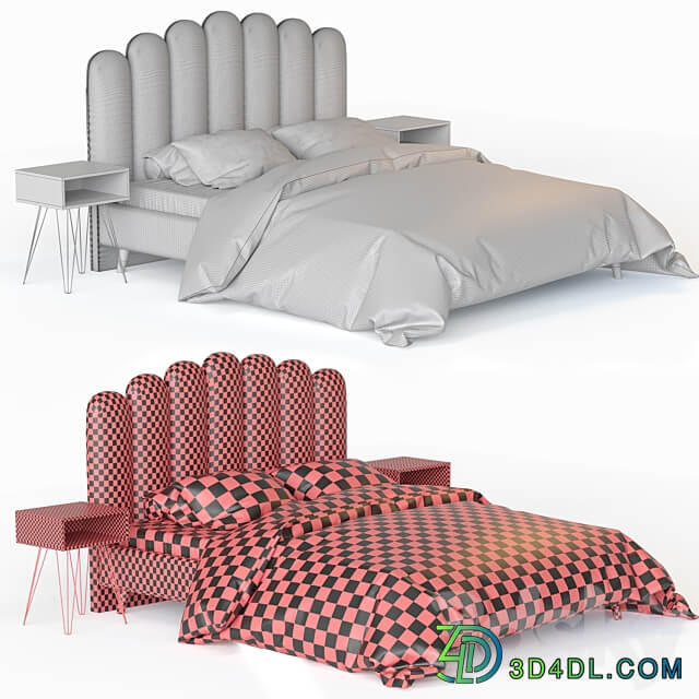 Bed Liel table Evain Bed 3D Models