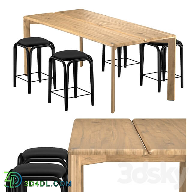 Kotai dining table Table Chair 3D Models