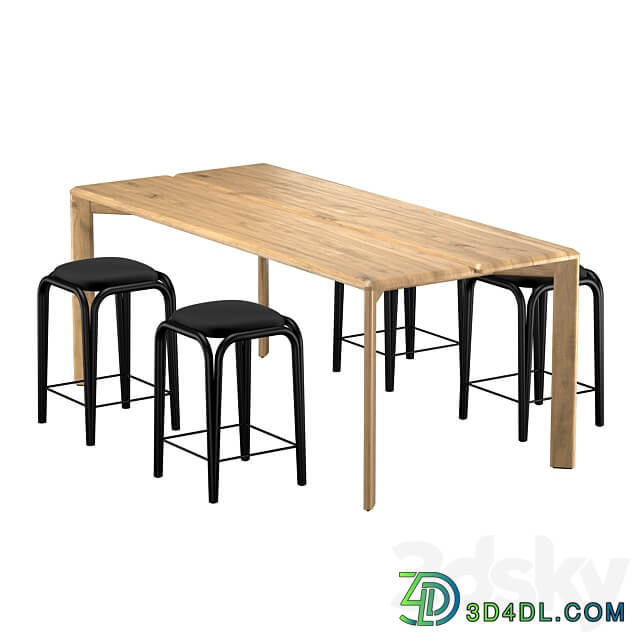 Kotai dining table Table Chair 3D Models