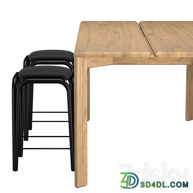 Kotai dining table Table Chair 3D Models