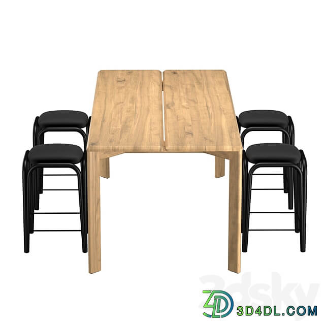 Kotai dining table Table Chair 3D Models