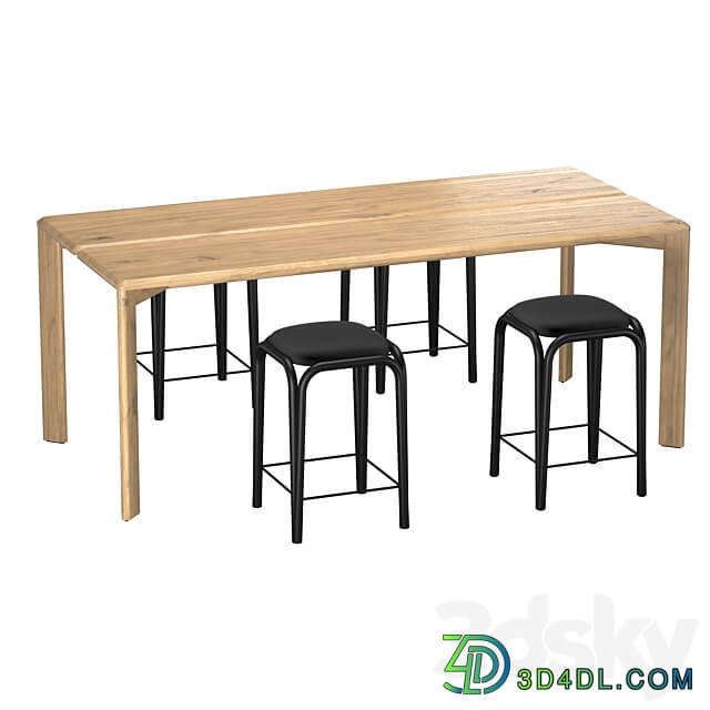 Kotai dining table Table Chair 3D Models