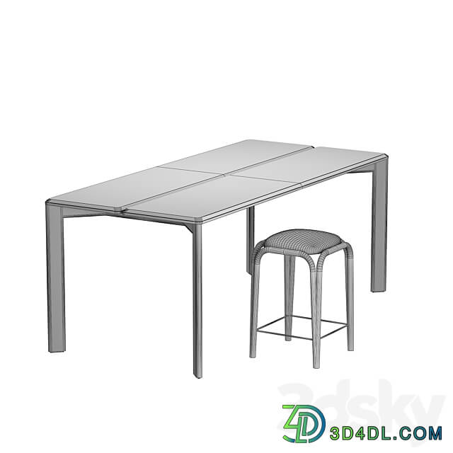 Kotai dining table Table Chair 3D Models