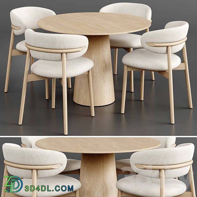 Dinning Set 49 Table Chair 3D Models