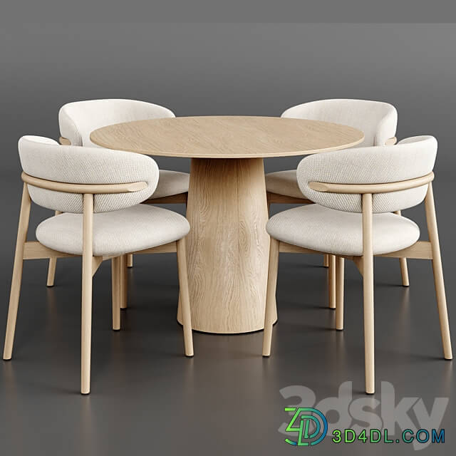 Dinning Set 49 Table Chair 3D Models