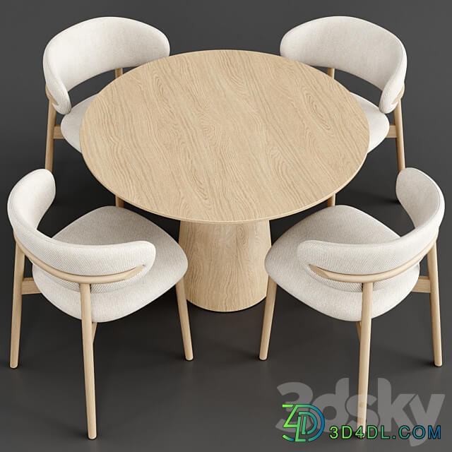 Dinning Set 49 Table Chair 3D Models