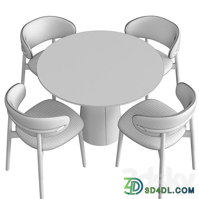 Dinning Set 49 Table Chair 3D Models