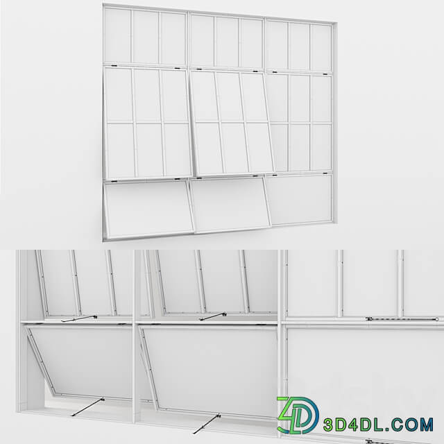 Aluminum window 17 3D Models