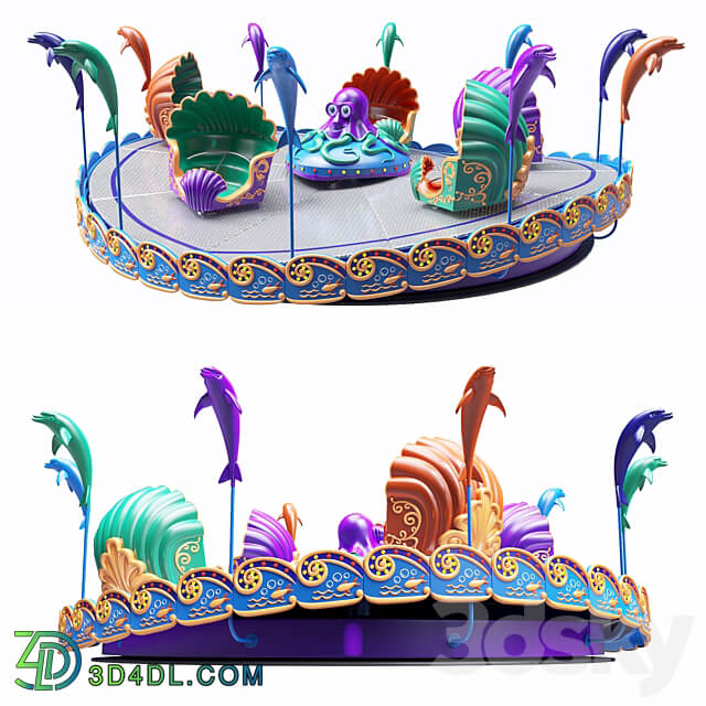 Carousel Environment elements 3D Models