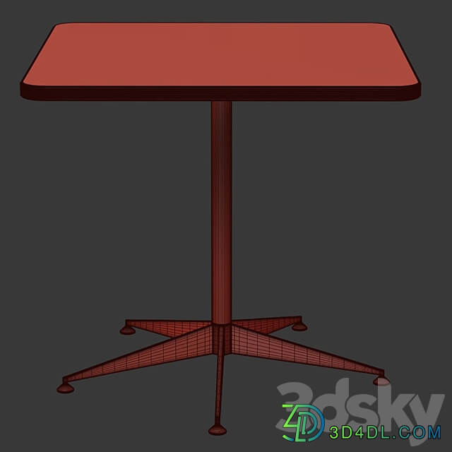 Grace restaurant square table Square metal restaurant table 3D Models