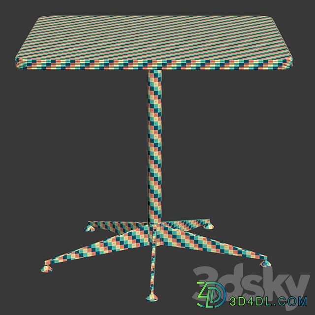 Grace restaurant square table Square metal restaurant table 3D Models