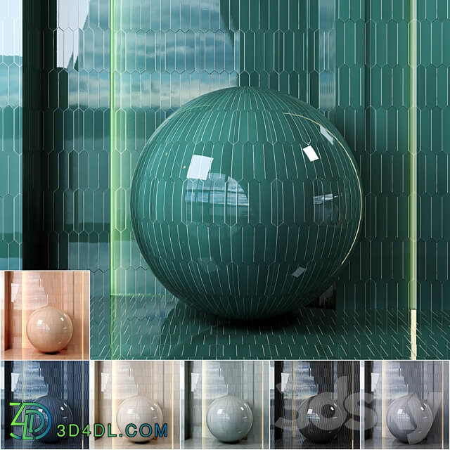  4k 7colors Equipe Lanse ceramics Set 01 Seamless pbr 3D Models