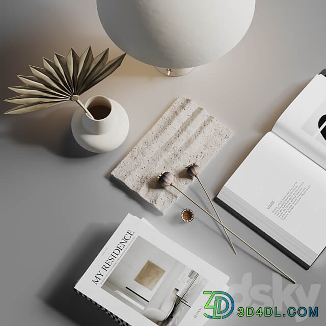 white decorative set 3D Models