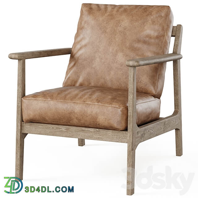 Cody Leather Armchair by pottery barn 3D Models