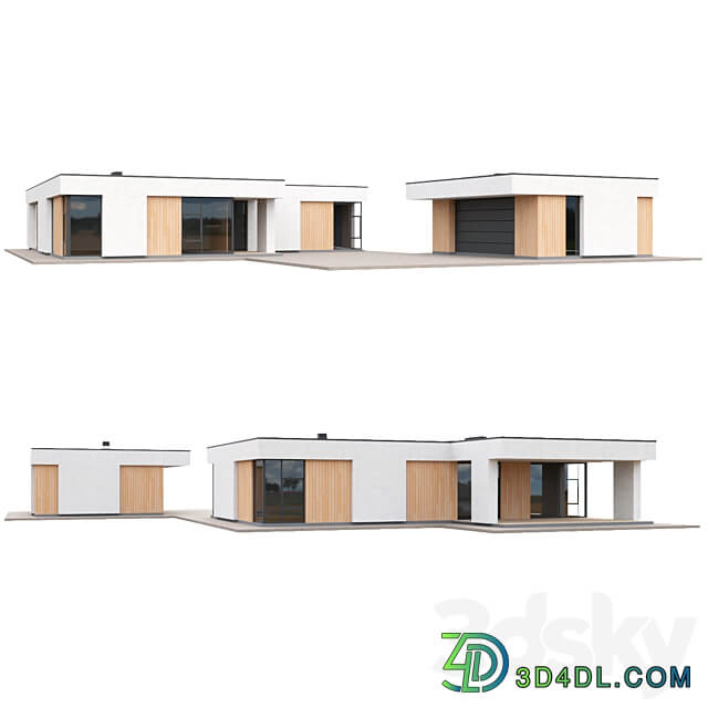 Set of low poly houses 01 3D Models