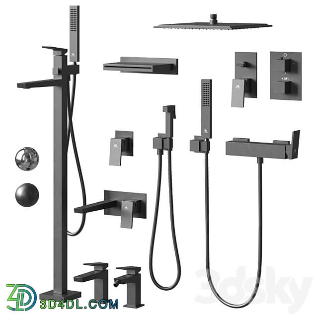 Noken square set Faucet 3D Models