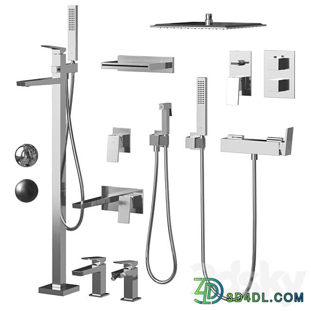 Noken square set Faucet 3D Models