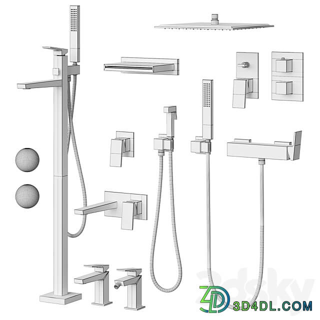 Noken square set Faucet 3D Models