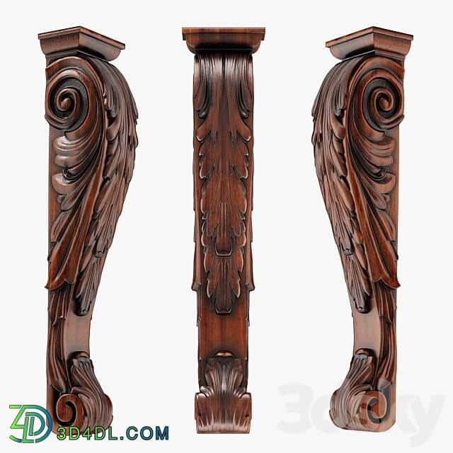 Wood Corbel 14 3D Models