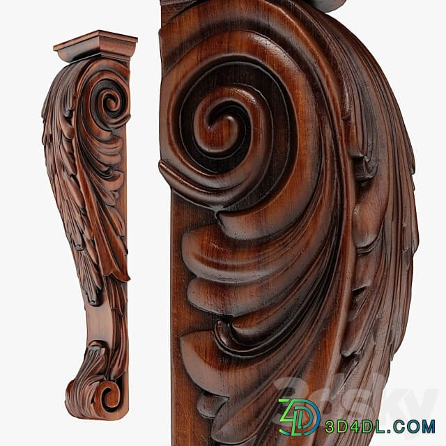 Wood Corbel 14 3D Models