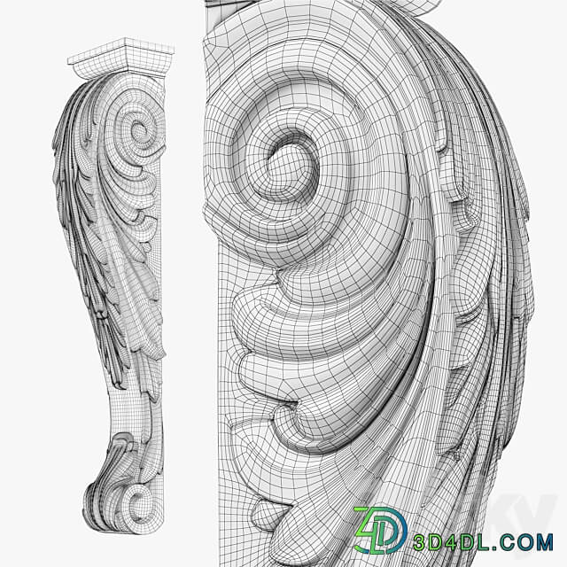 Wood Corbel 14 3D Models