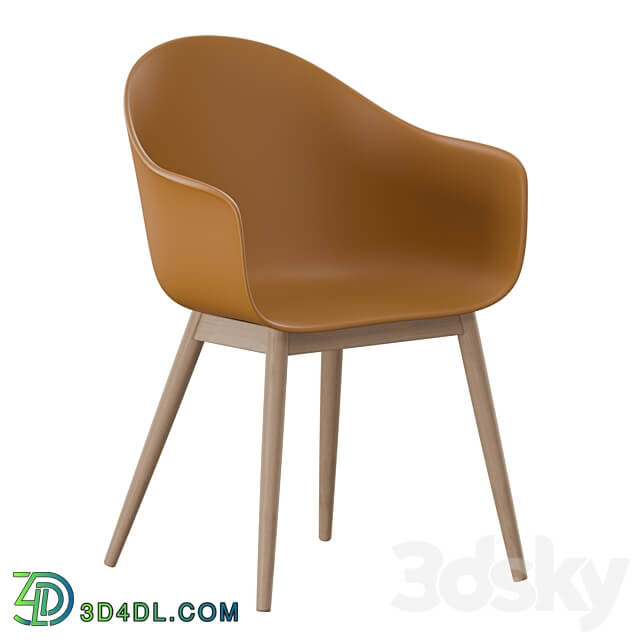 Harbor Dining Chair Wooden Base 3D Models