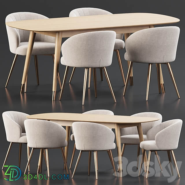 Dining Set 85 Table Chair 3D Models